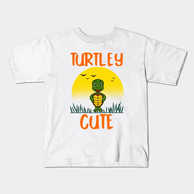 TURTLEY Cute Turtle Kids T-Shirt by SartorisArt1